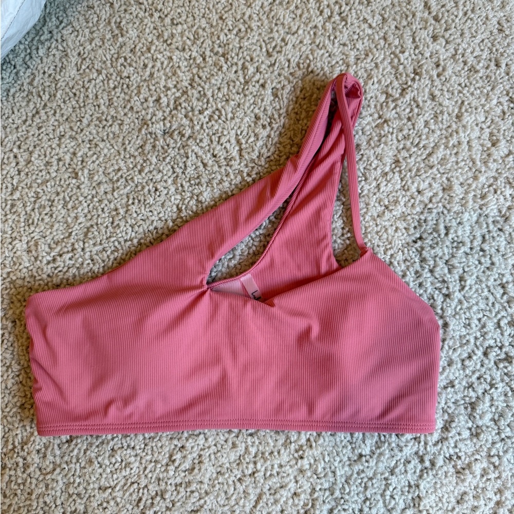 Lulu's Pink Ribbed Bikini Top - Picture 2 of 4